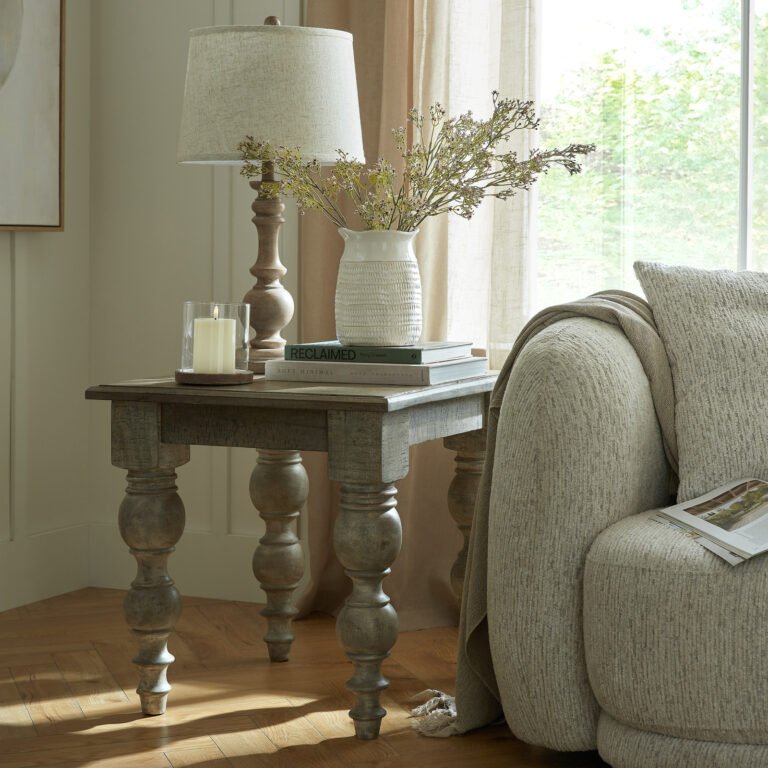 square wooden side table