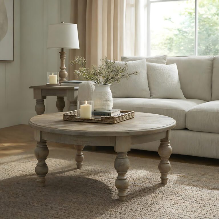 round wood coffee table