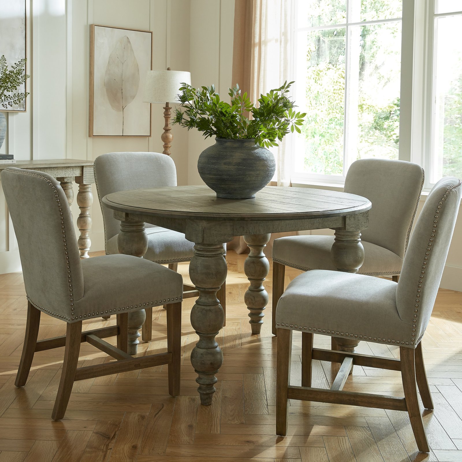 round wooden dining table