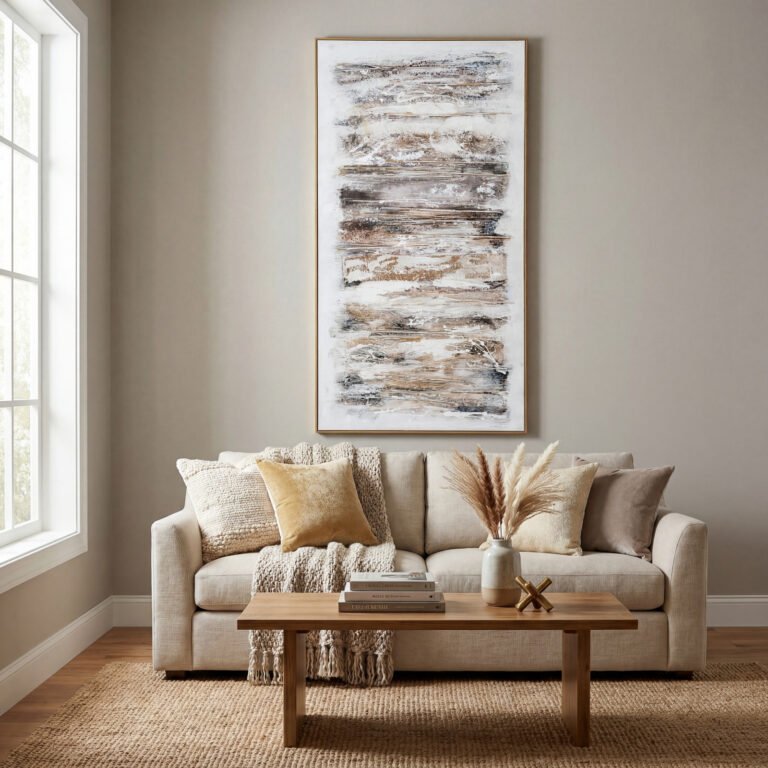 neutral hand painted canvas
