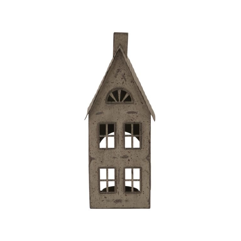 rustic metal tall rustic metal house tealight with glass votive product