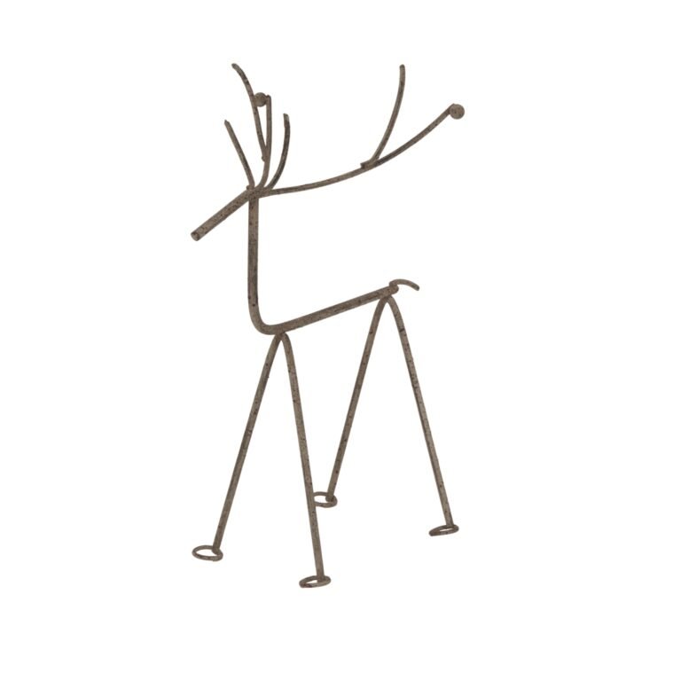 rustic metal medium rustic metal reindeer on stand Christmas decoration