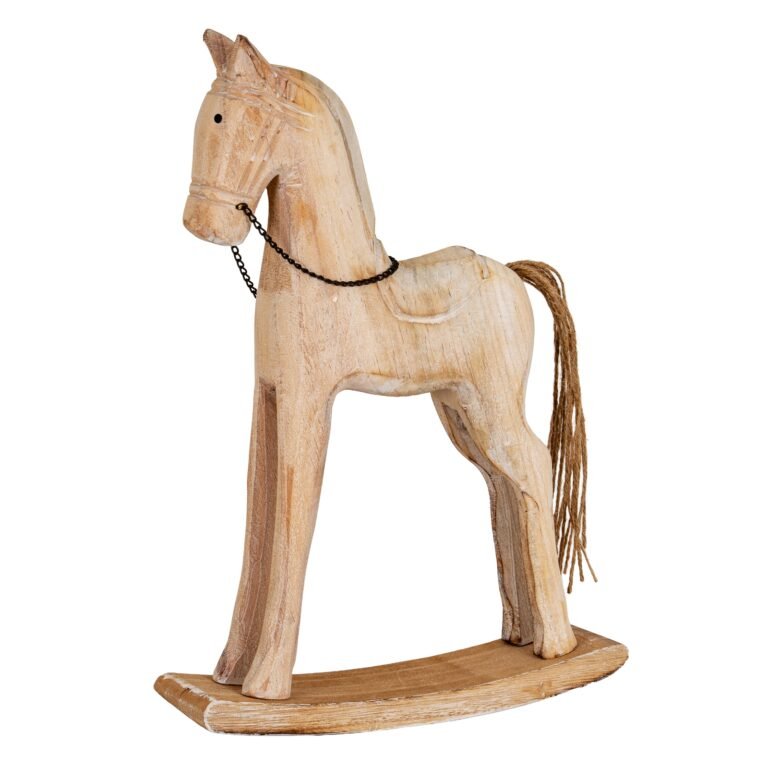 natural large natural rustic rocking horse Christmas decoration