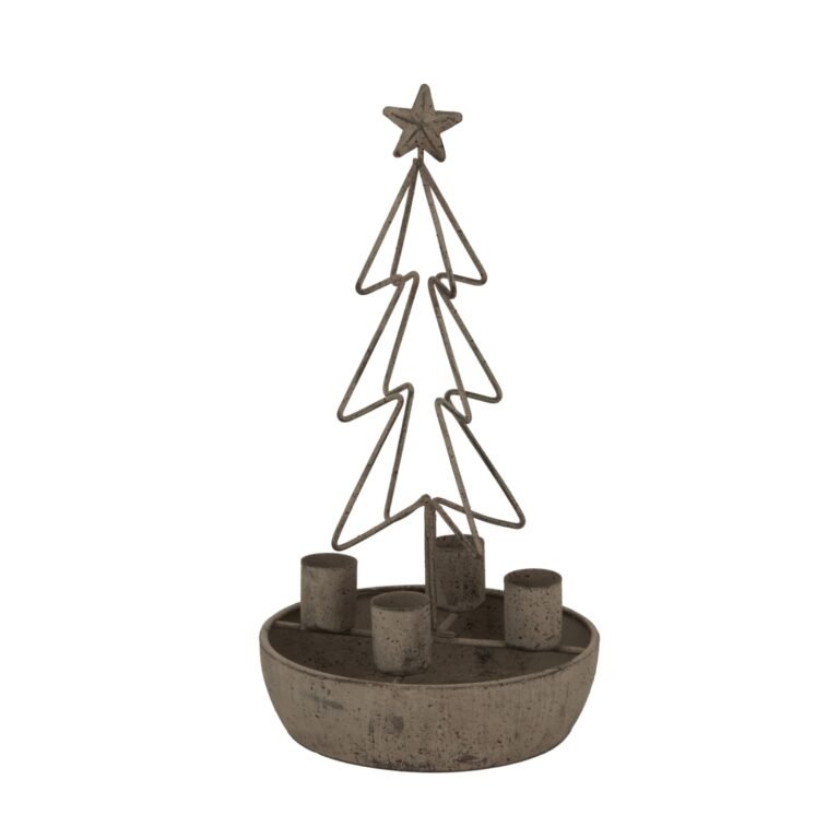 rustic rustic outline tree and star candle holders product image
