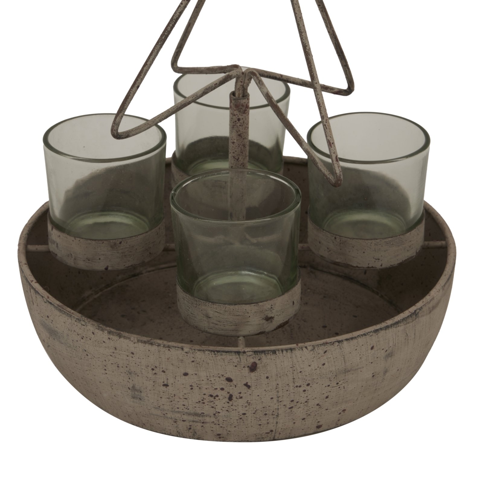 Rustic Outline Tree And Star With Four Glass Votives - Image 3