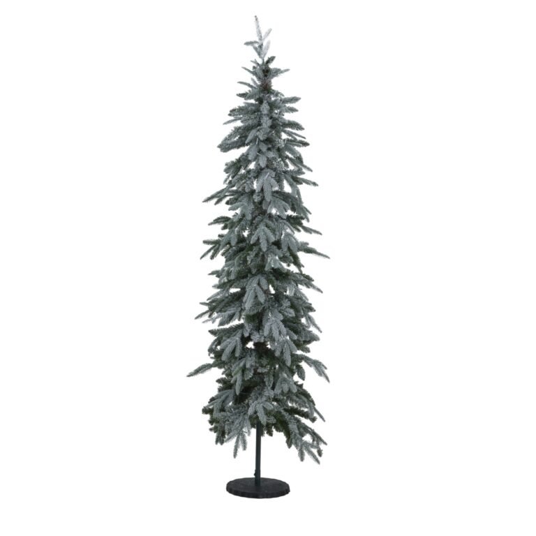 slim snowy pre-lit christmas tree
