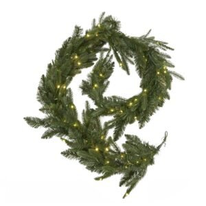 green pre-lit christmas fir garland