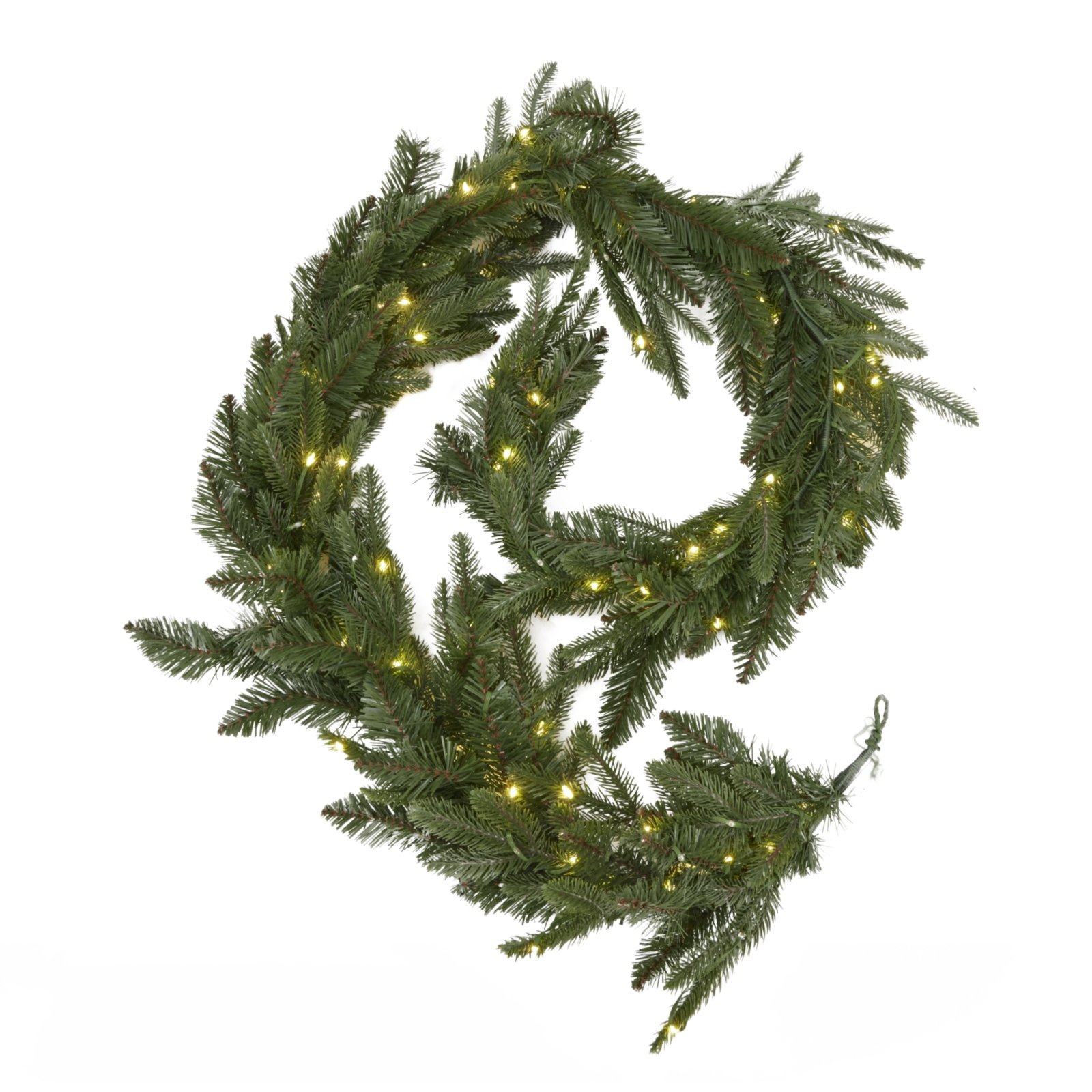 green pre-lit christmas fir garland