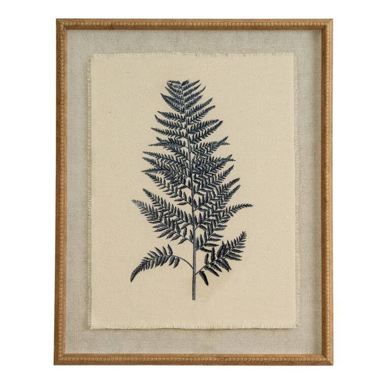 beech fern botanical linen wall art