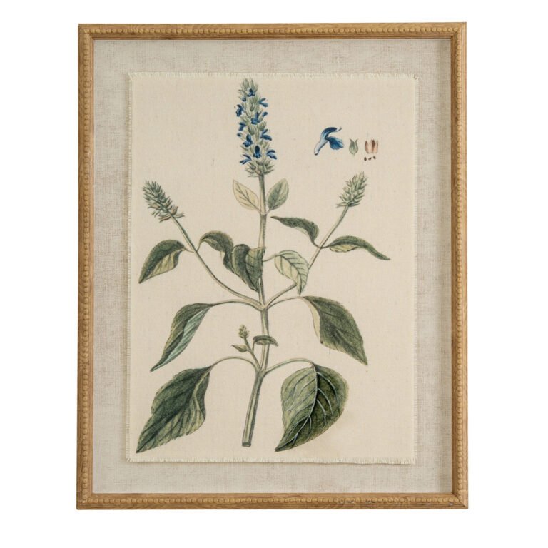 salvia botanical linen wall art