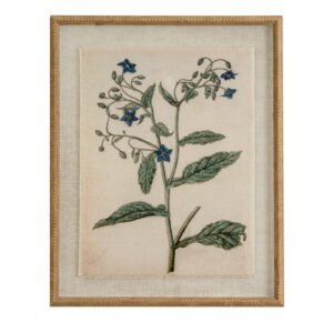 borage botanical linen wall art