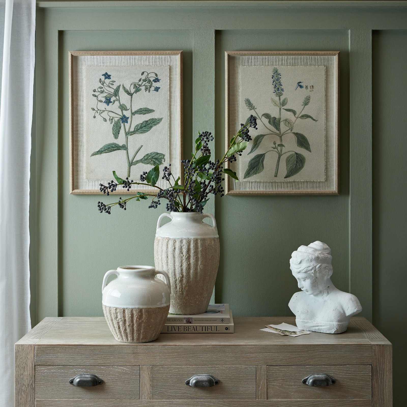 Lymere Borage Botanical Linen Wall Art - Image 4