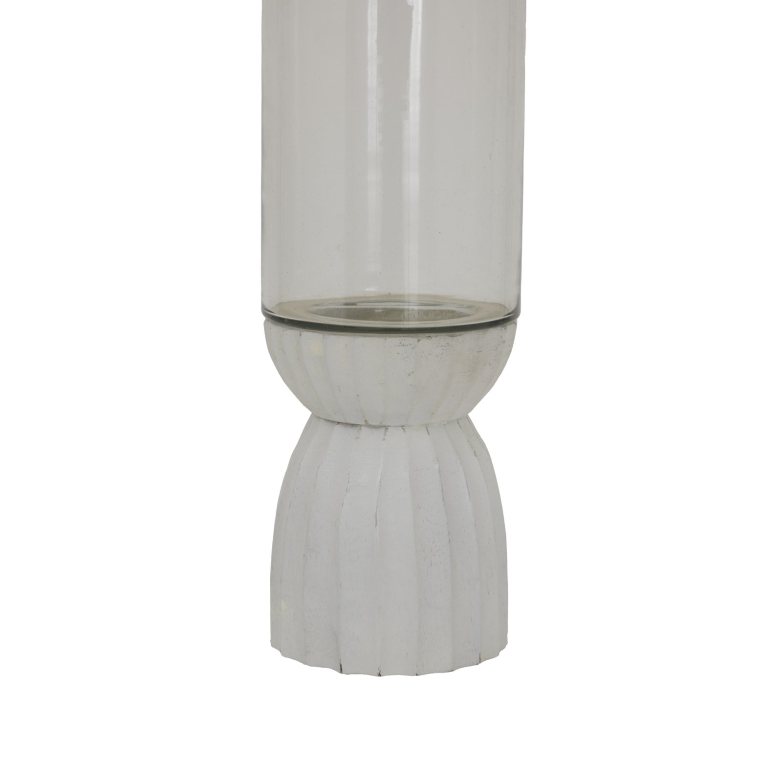 White Carved Hurricane Lantern - Image 2