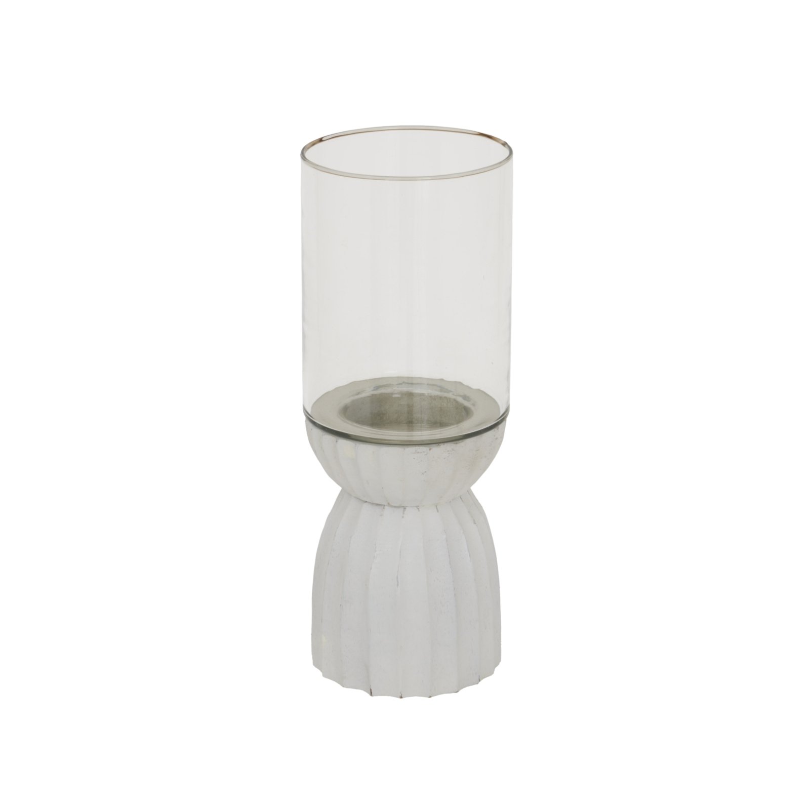 white carved hurricane lantern