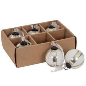 set of six coffee ombré christmas baubles