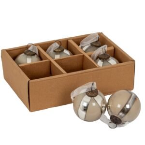 set of six silver ombré christmas baubles