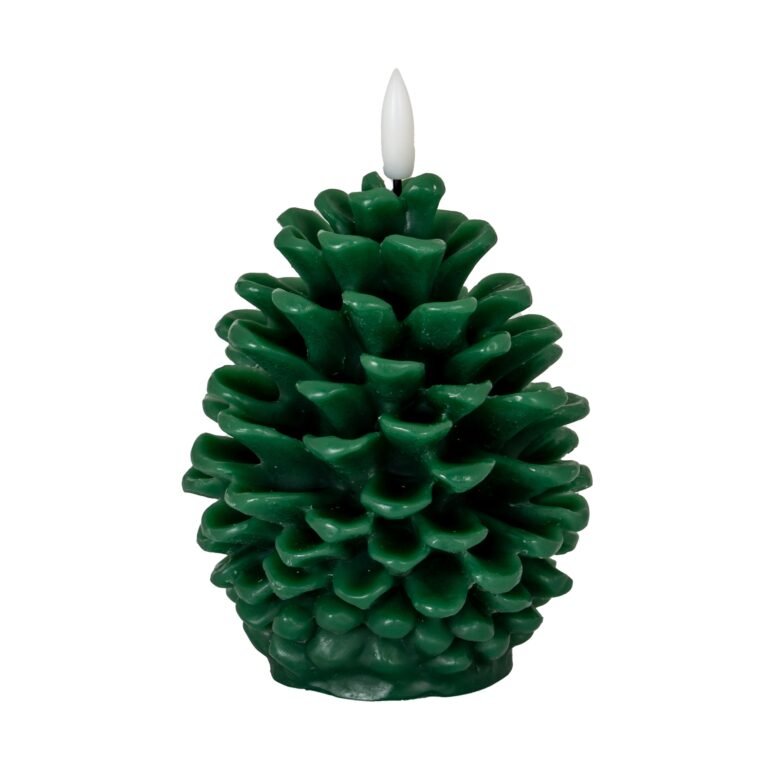 green green pinecone led wax candle product image