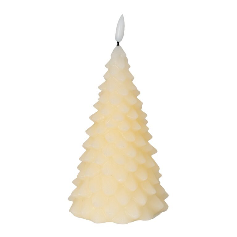 cream christmas tree led candle