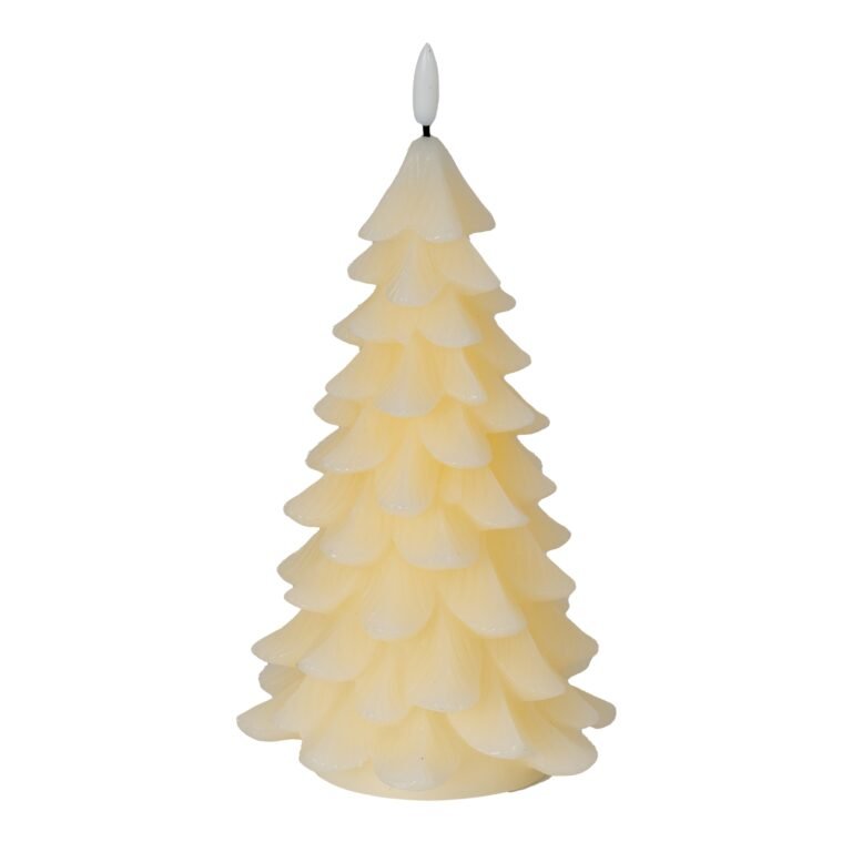 large cream christmas tree led candle