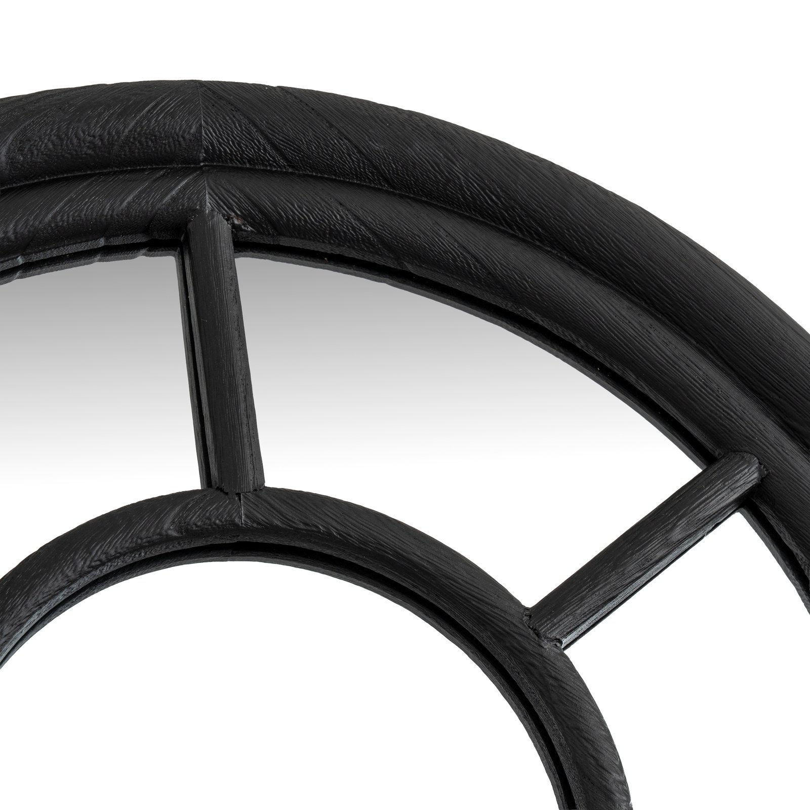Tall Black Panelled Arch Mirror - Image 3