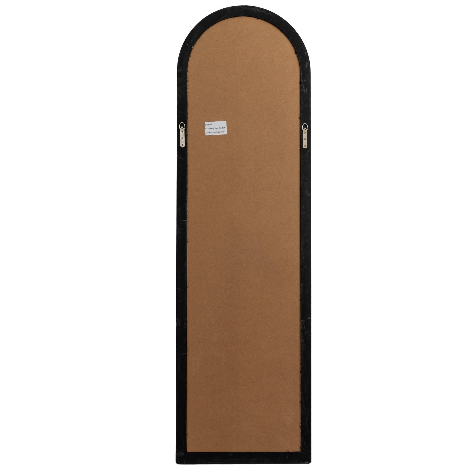 Tall Black Panelled Arch Mirror - Image 4