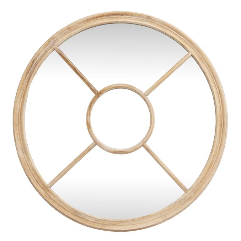 rustic round wall mirror