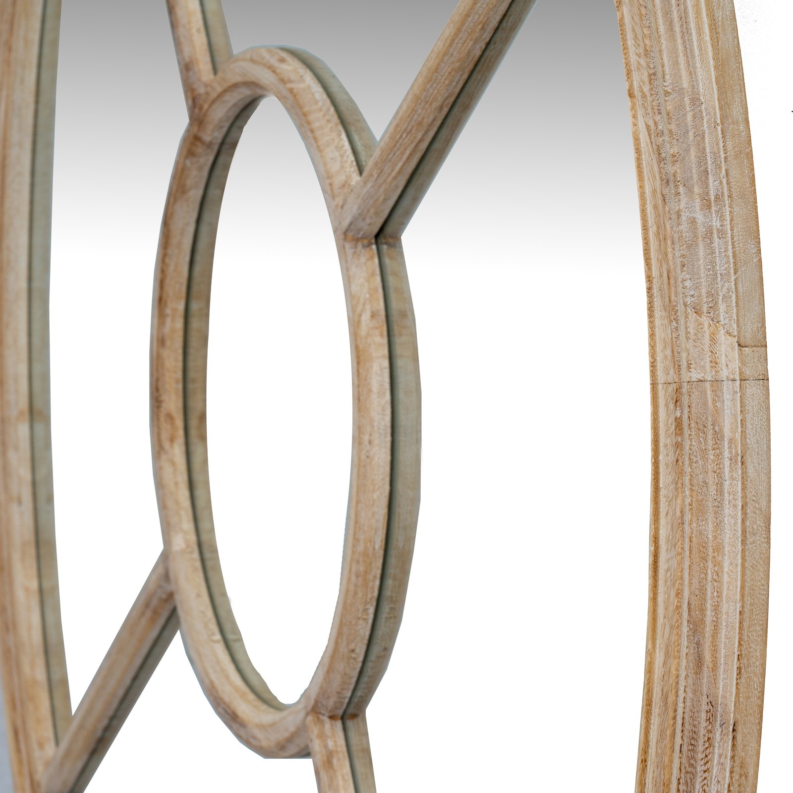 Rustic Round Washed Wood Mirror - Image 2