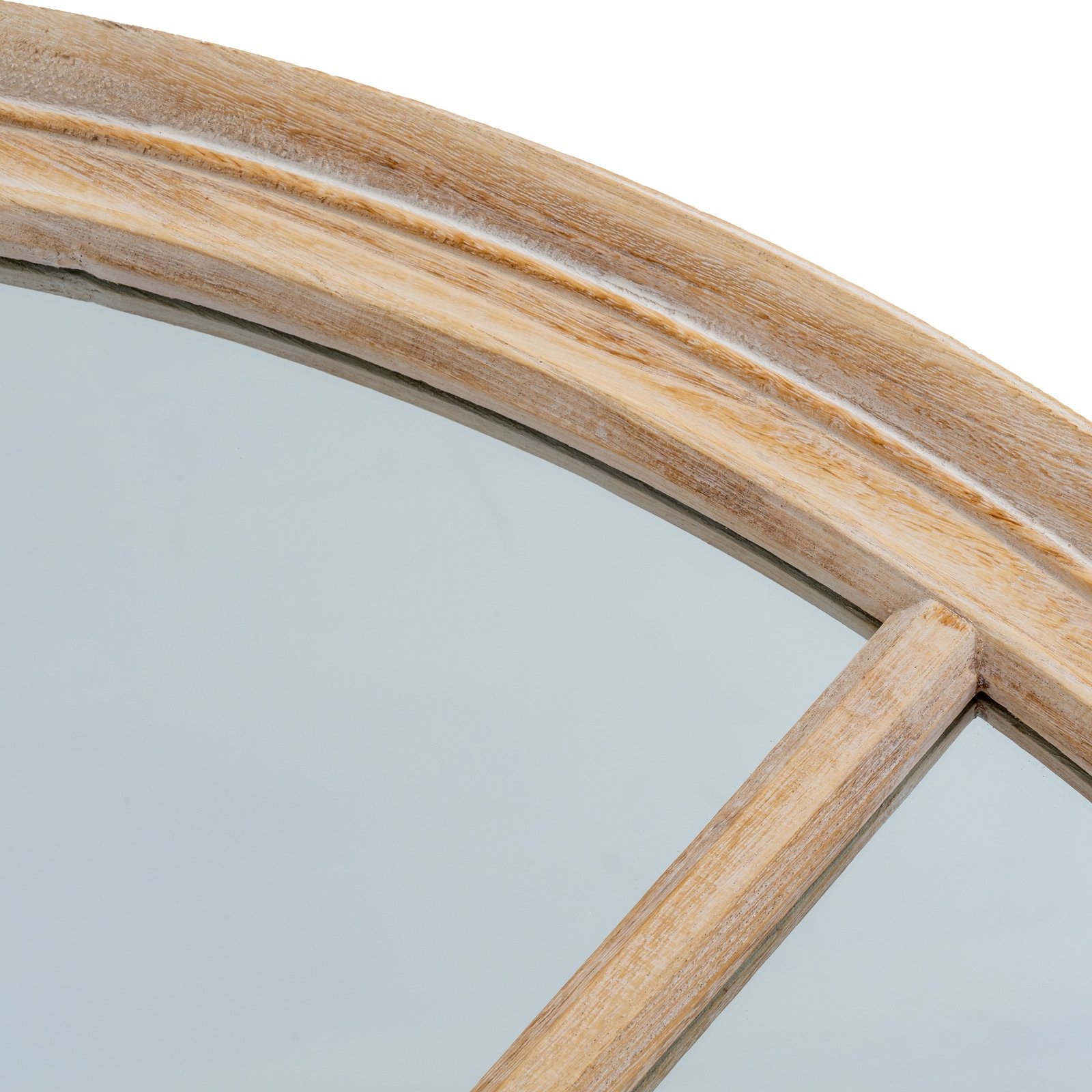 Rustic Round Washed Wood Mirror - Image 3