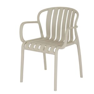putty grey upholstered carver chair for home styling