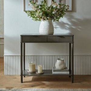 reeded two drawer console table for home styling