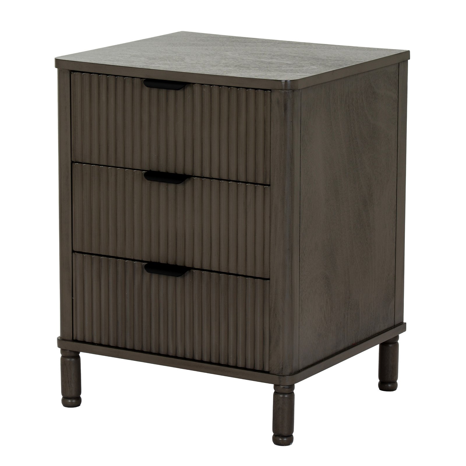 Reeded Three Drawer Bedside Table - Image 2