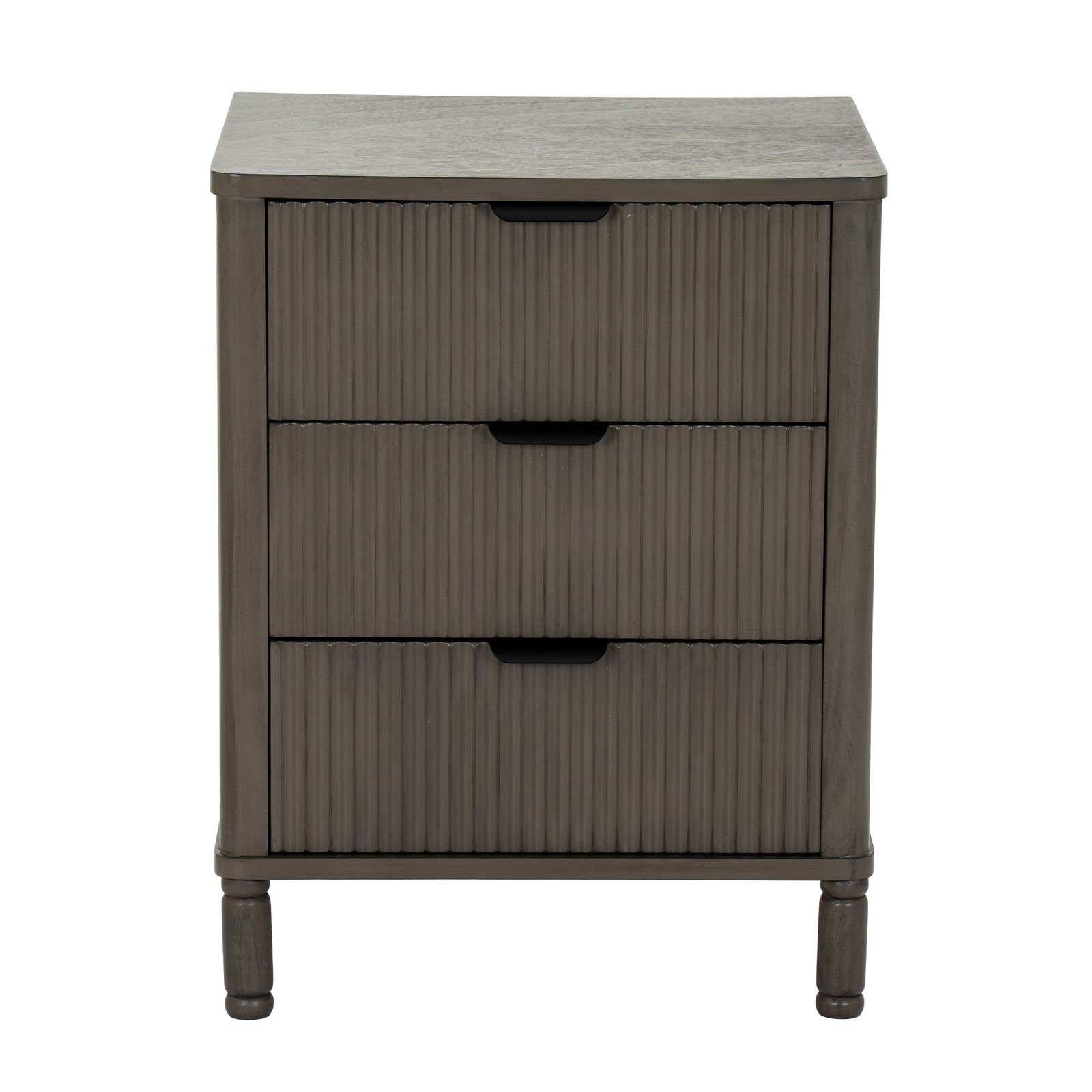 Reeded Three Drawer Bedside Table - Image 3