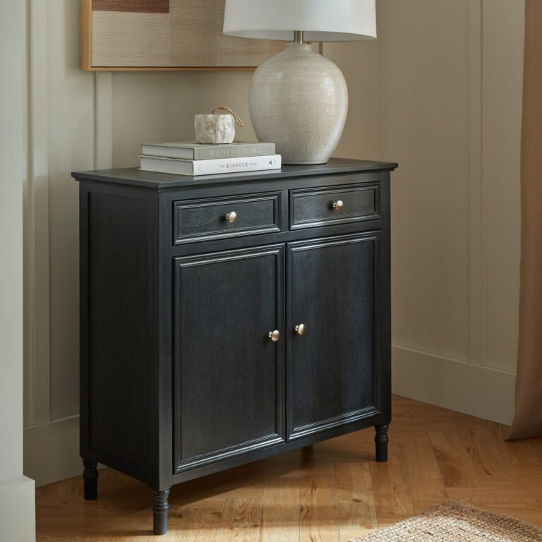 black wooden sideboard with drawers