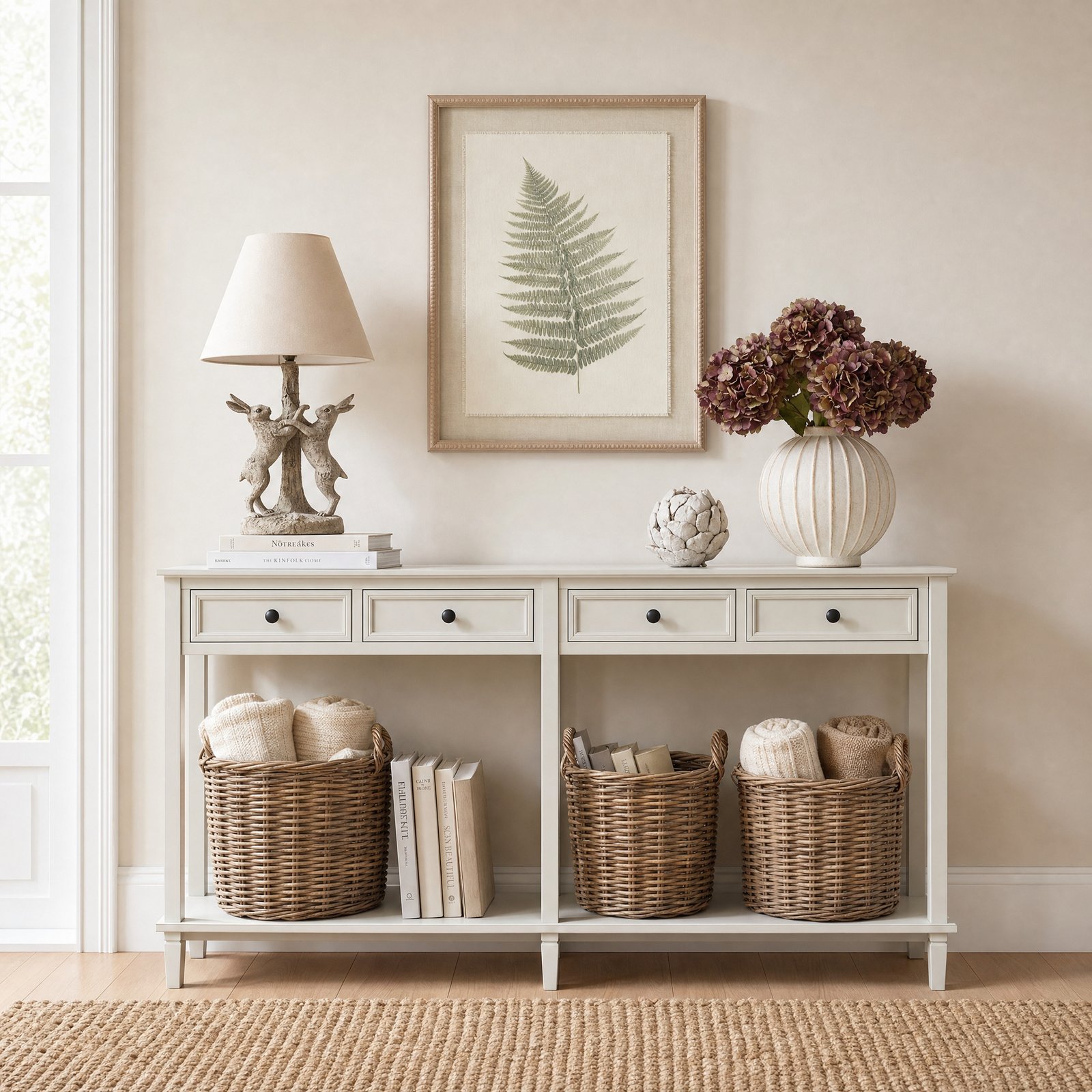 four drawer console table