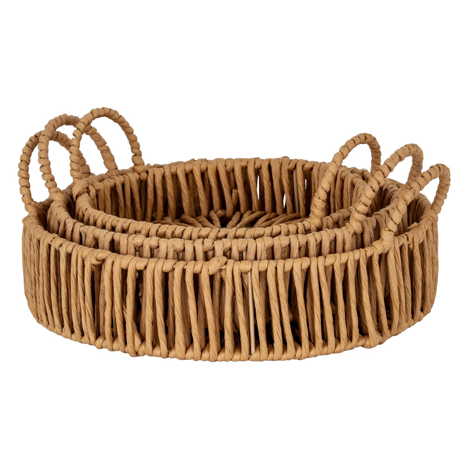 Set of Three Round Loop Handle Trays - Image 2