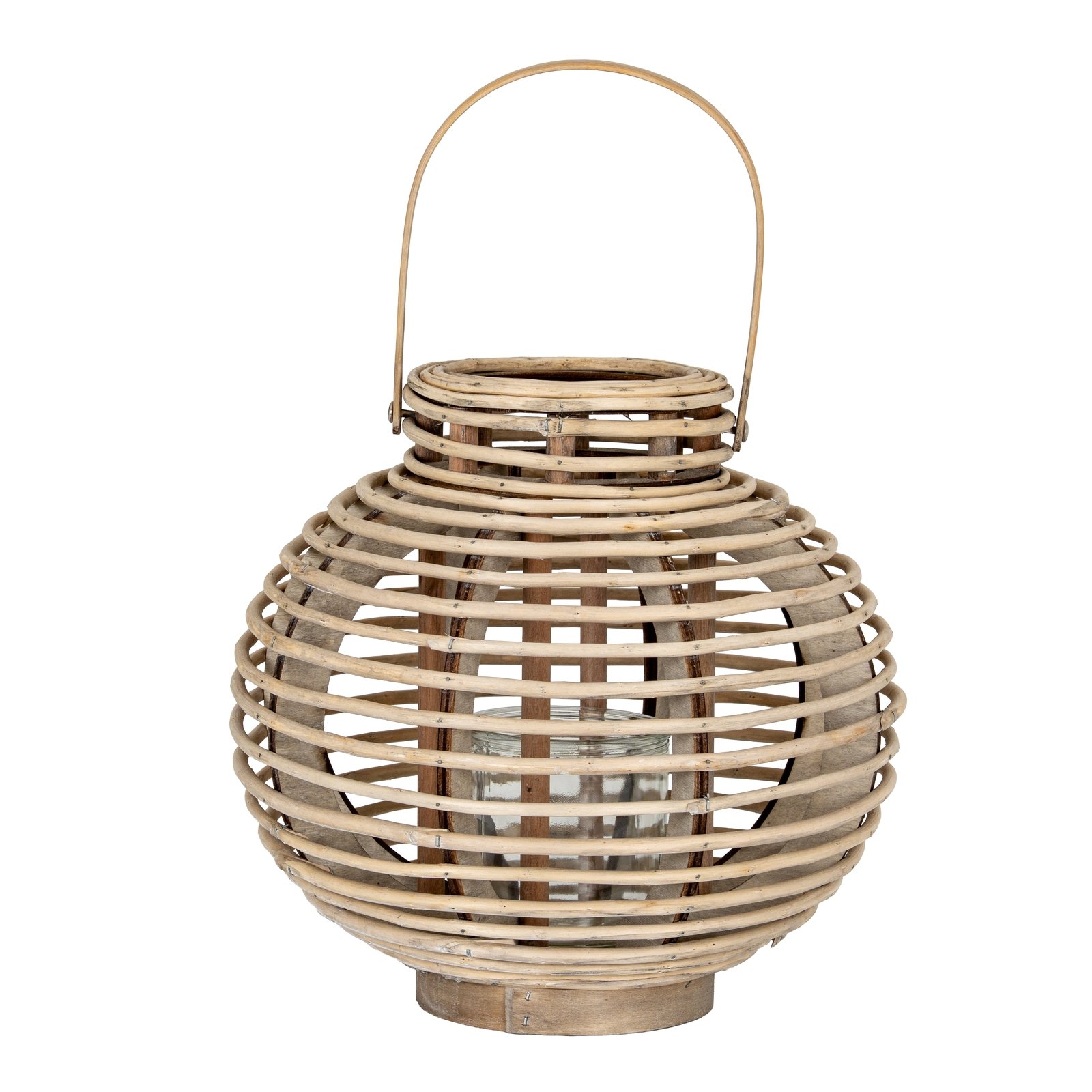 large round wicker lantern