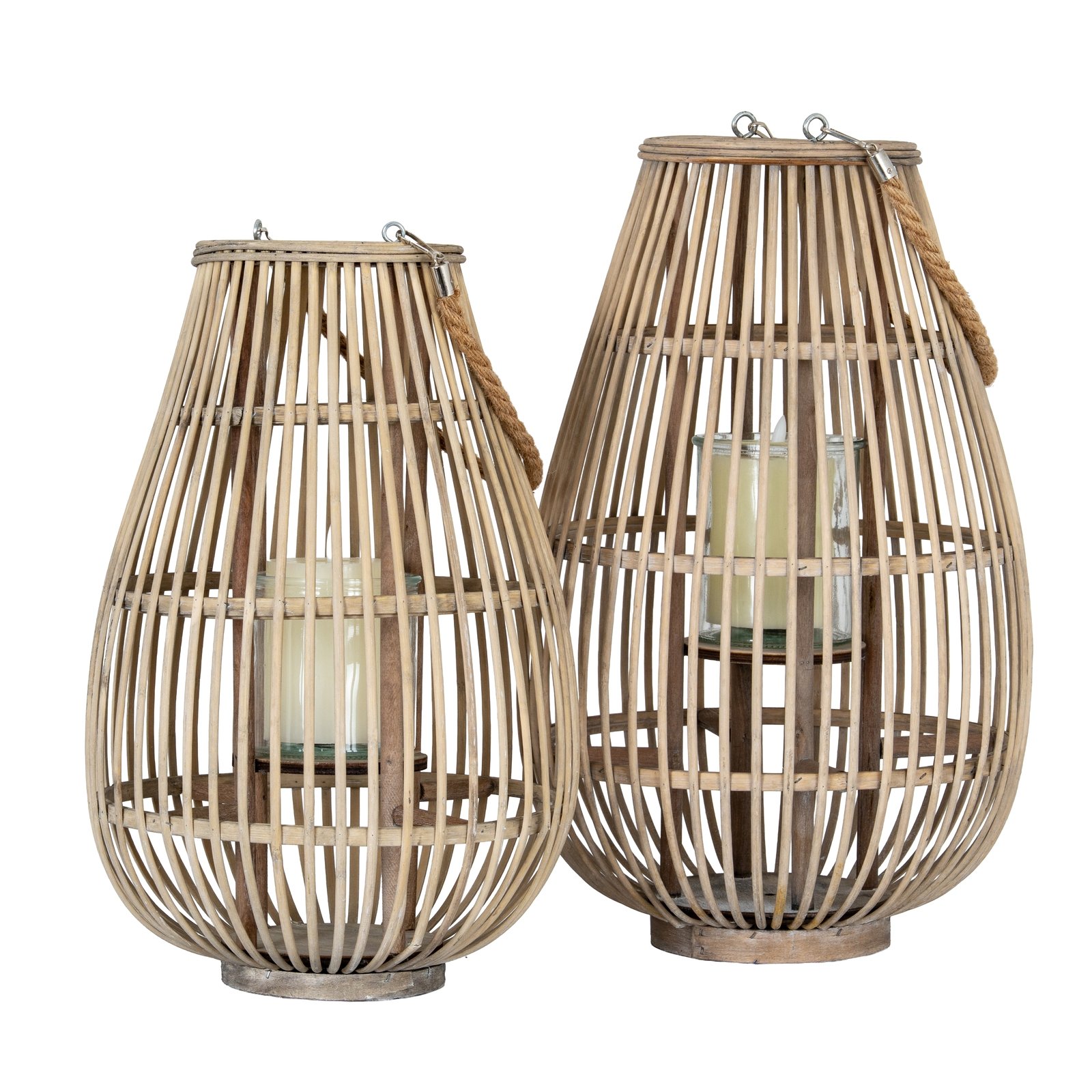Elara Ellipse Wicker Lantern - Medium - Image 5