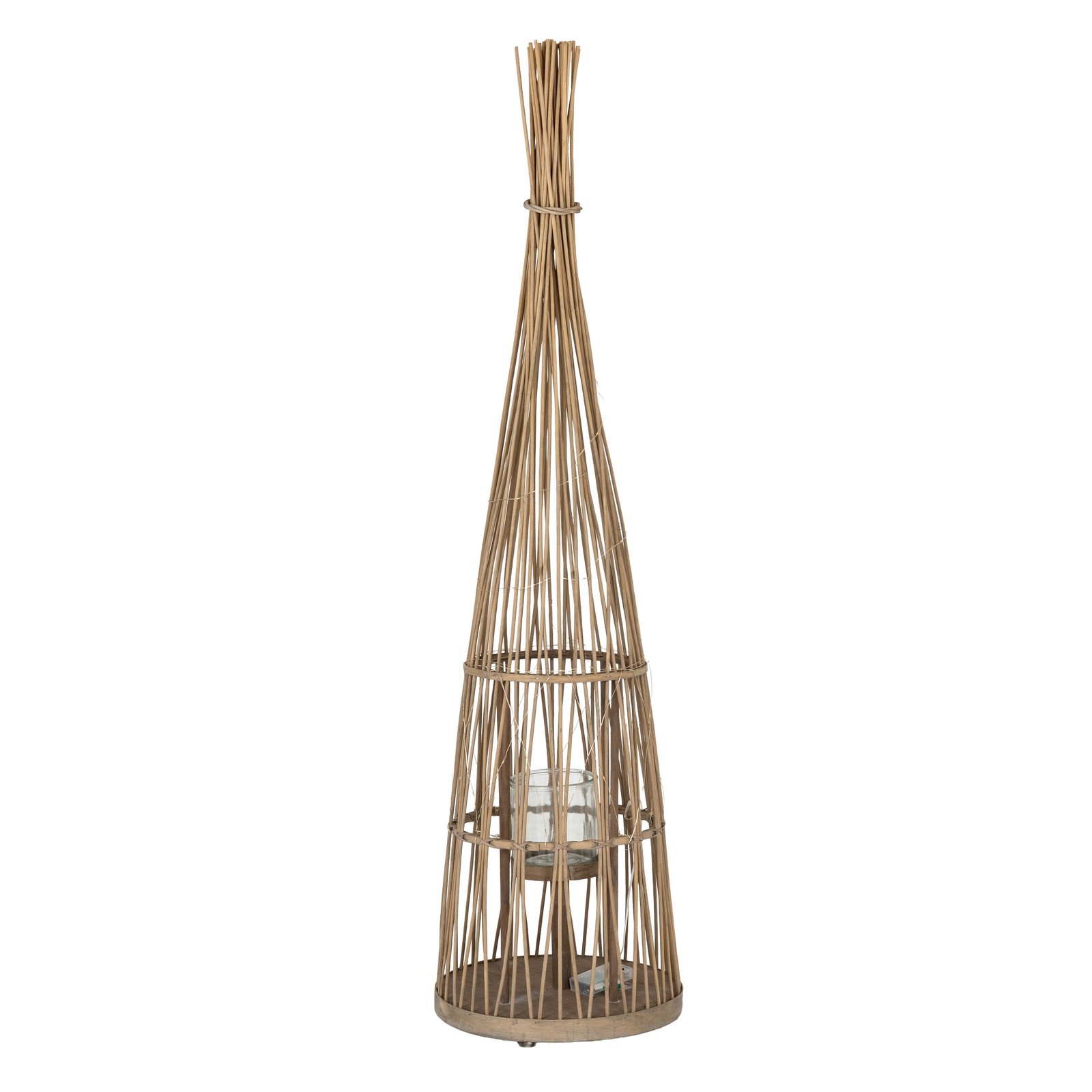 large wicker lantern with lights