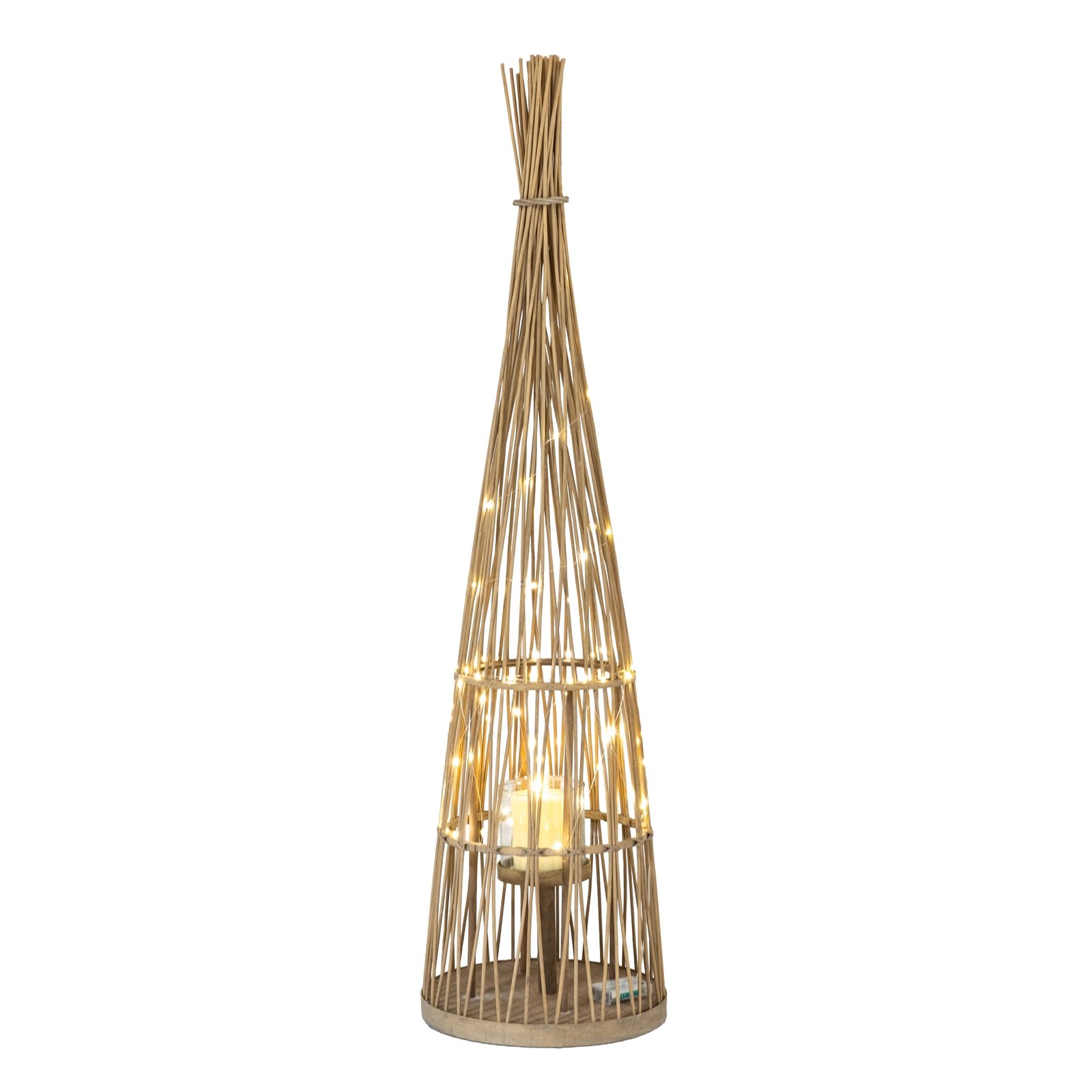 Hazel Wicker with LED Lantern - Large - Image 2