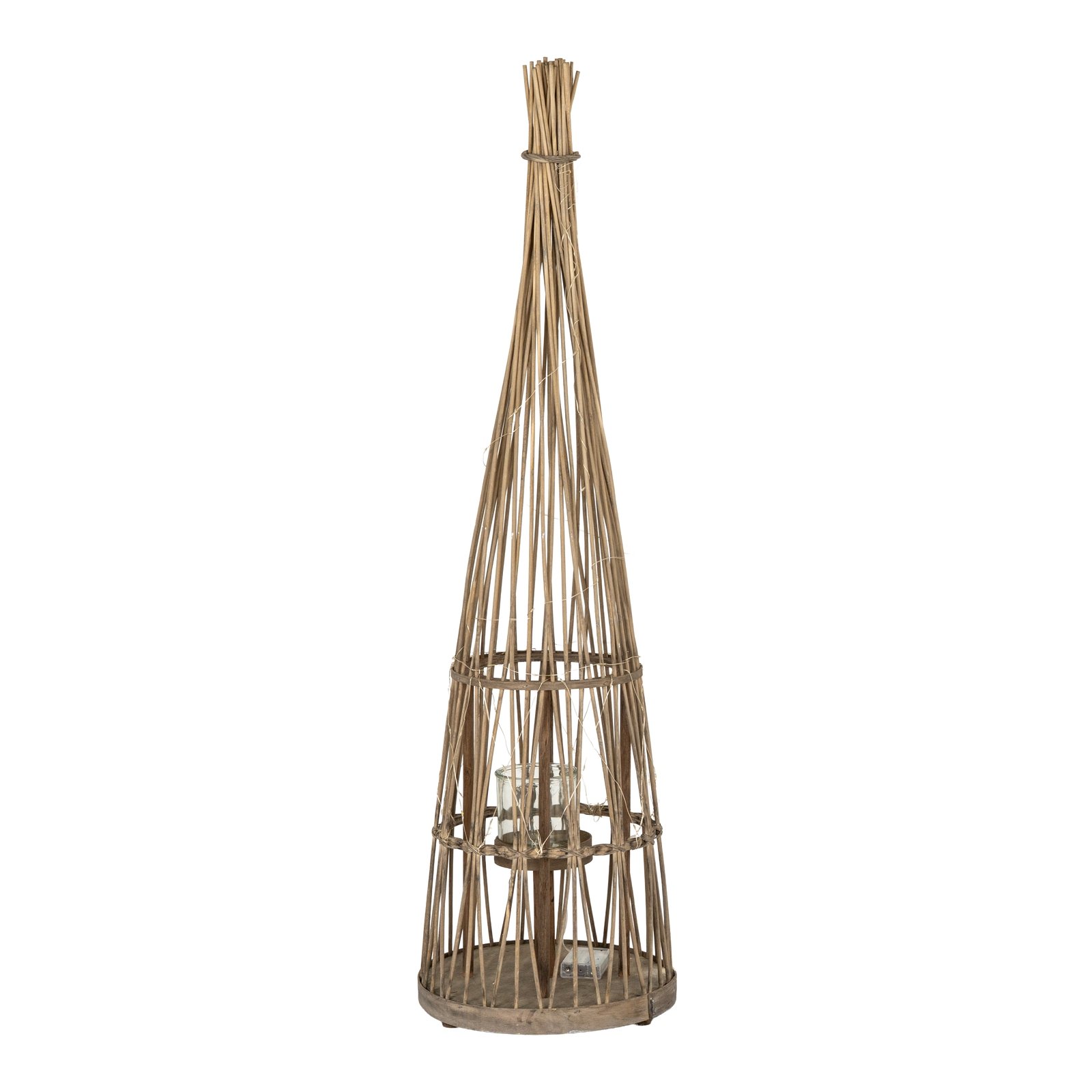 medium wicker lantern with LED lights
