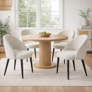 natural curved dining chair product image