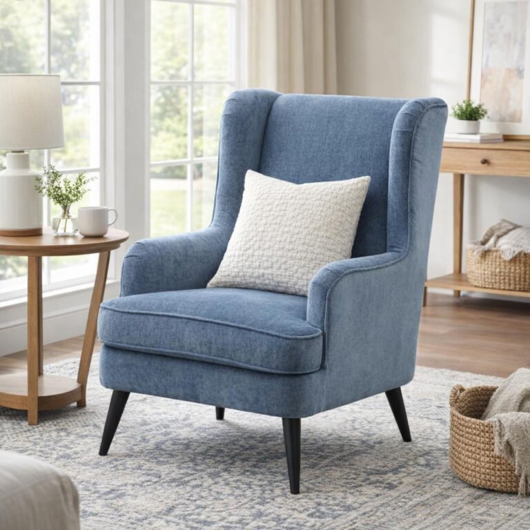 natural wingback armchair product image