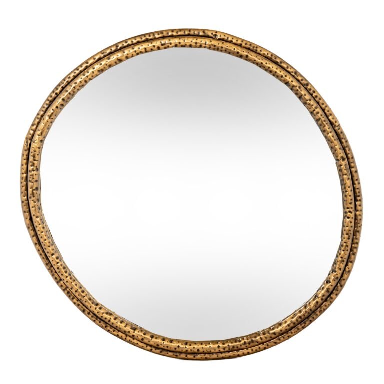 dimpled gold frame mirror small