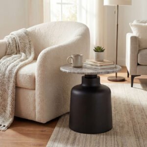 sora black round coffee table