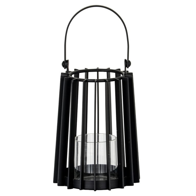 black glass candle holder