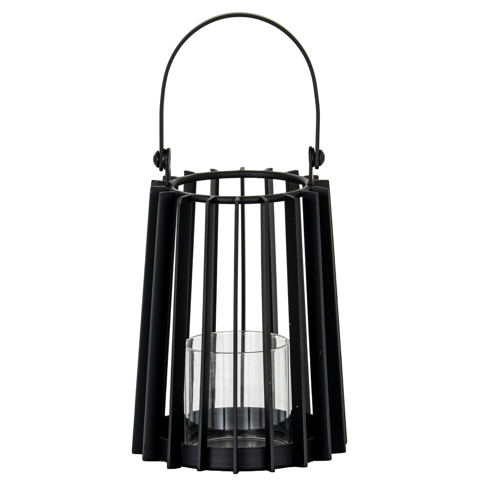 black glass candle holder