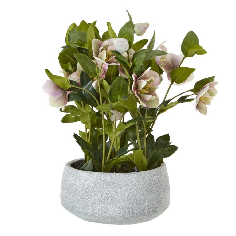Artificial Pink Hellebore Plant