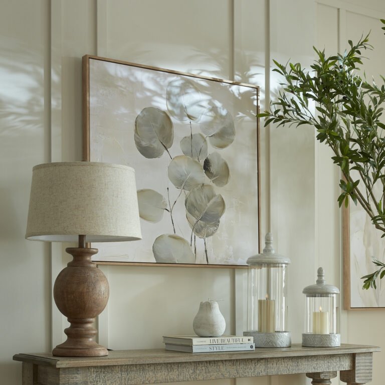 Classic Table Lamp with Edged Linen Shade