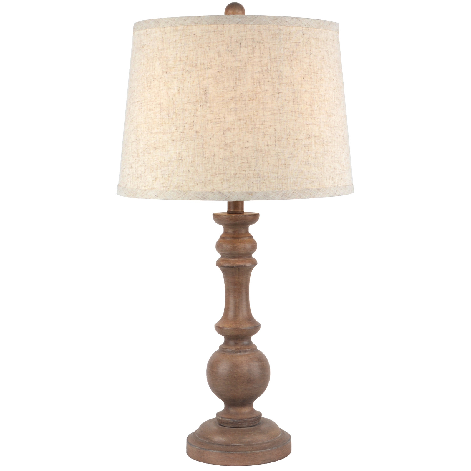 Elegant Table Lamp with Edged Linen Shade - Image 2