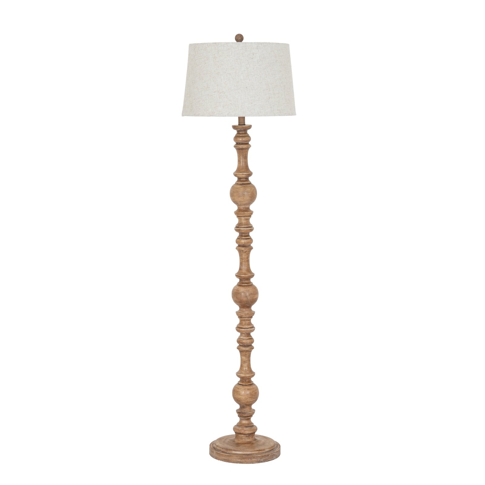Elegant Floor Lamp with Edged Linen Shade - Image 2